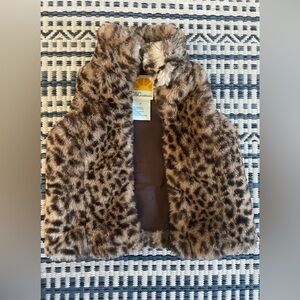 2T C&C California leopard fur vest
